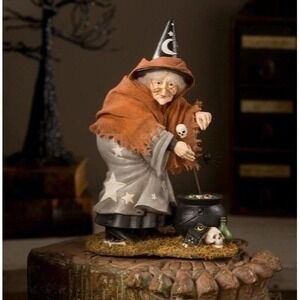 Bethany Lowe Halloween 12" Star Luna Witch with Cauldron TD2217 NEW